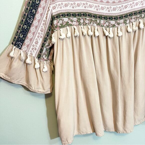 Listicle Women's Pink Floral Front Print Full Sleeves Blouse Size Large - Picture 12 of 12